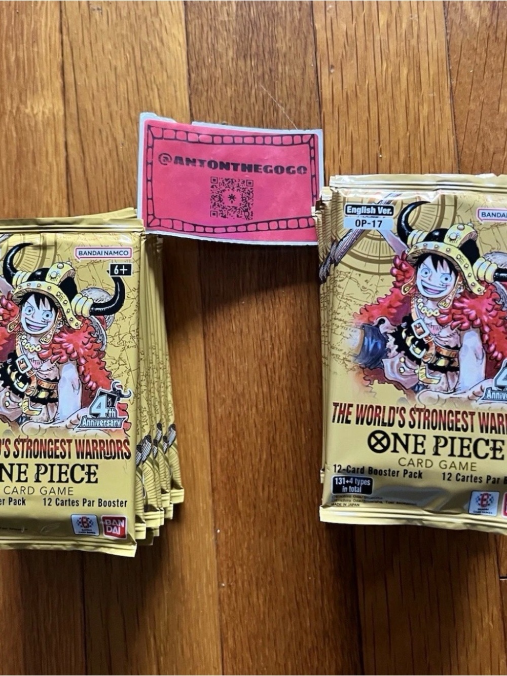 One Piece TCG OP-17 The World's Strongest Warriors Eng - Booster Packs Lot Of 24
